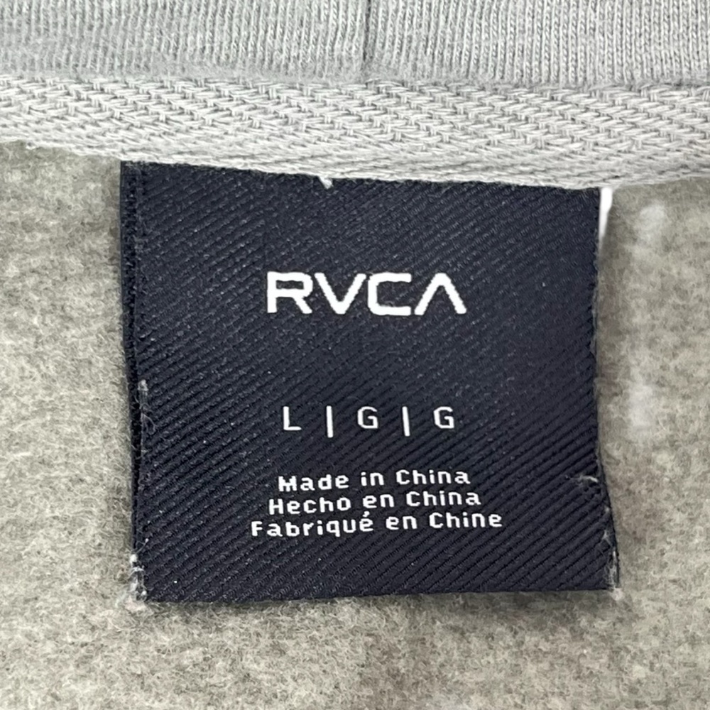 RVCA‎ Men’s Large Green Pullover Hoodie Logo Front Cotton Blend - Picture 5 of 6
